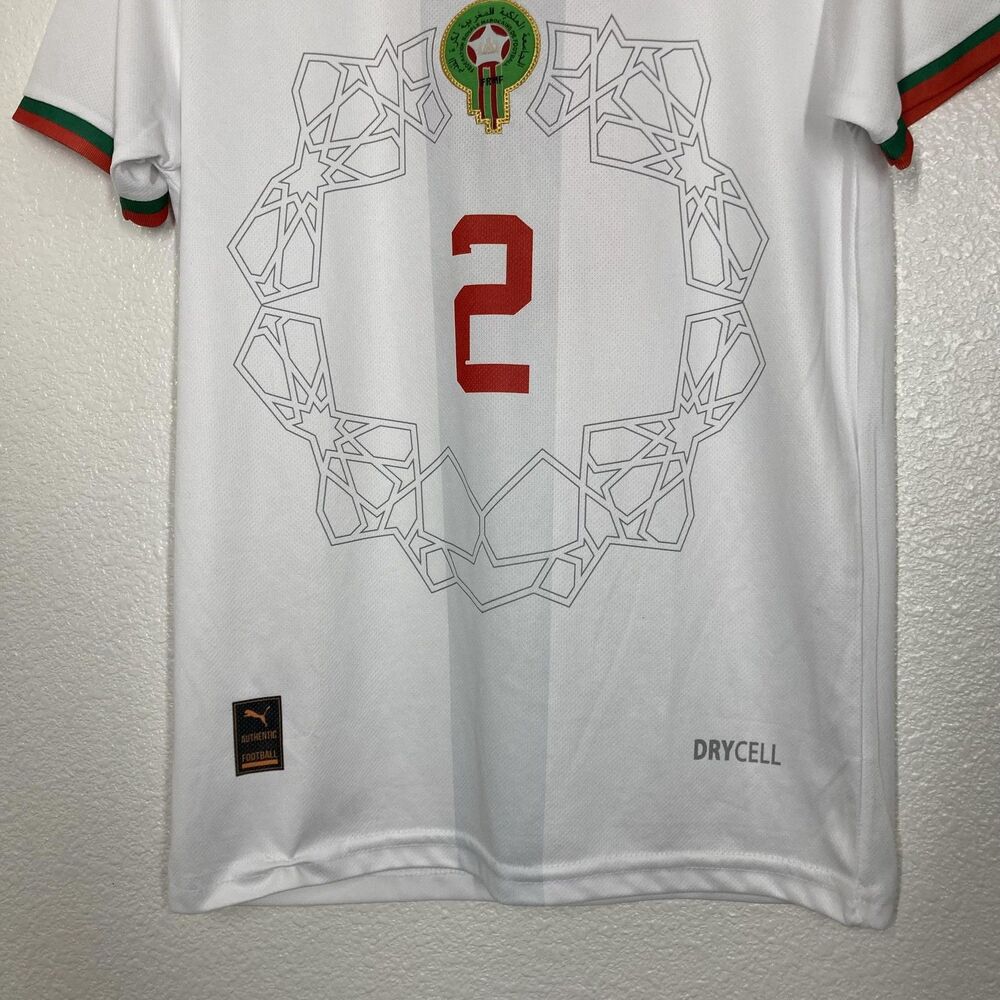 Morocco Soccer Jersey Youth  XL White Puma Hakimi 2 DryCell National Team Home - Picture 4 of 15